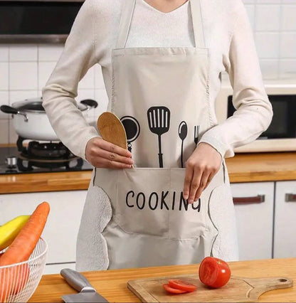 Waterproof Adults kitchen aprons with side wipes