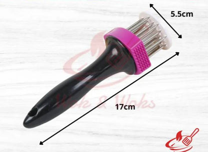 2 in 1 Meat Tenderizer Tool, 21 Stainless Steel Meat Tenderizer Needle,