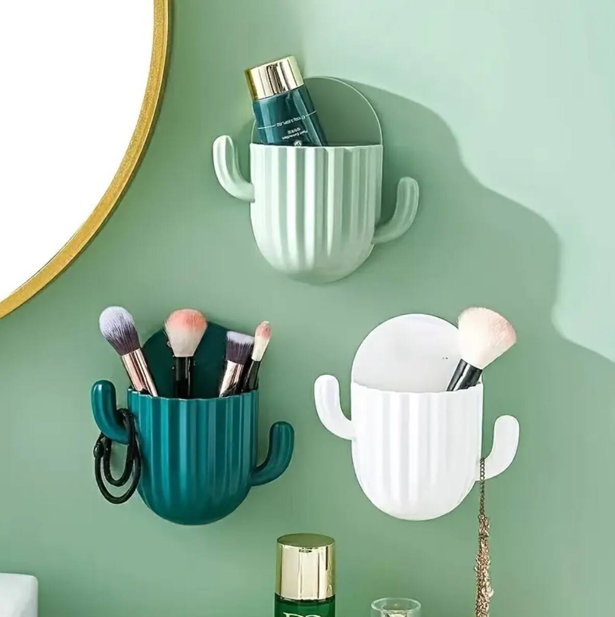 Multipurpose  Self-adhesive Cactus Storage Rack Kitchen Bathroom, Toothbrush holder