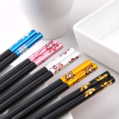 Quality Alloy Chopsticks with "fibre glass" Decor