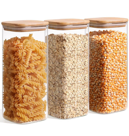 Rectangular shape glass spaghetti jar