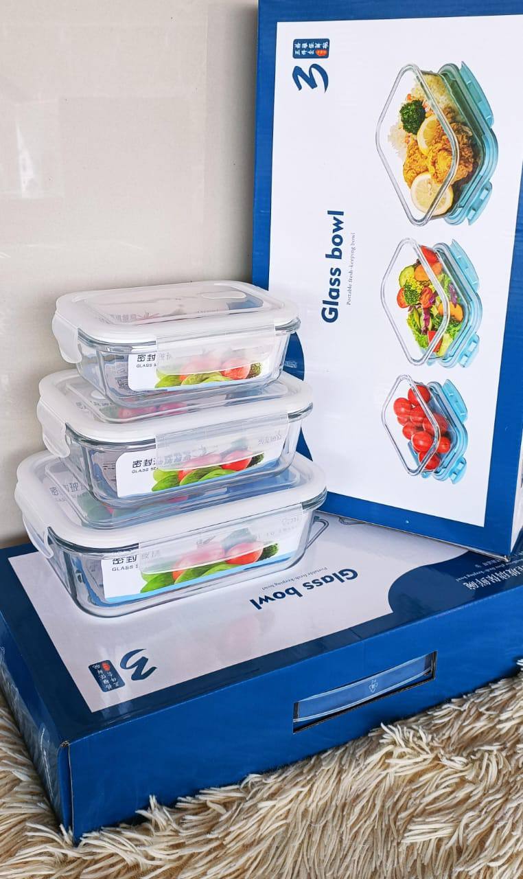 Airtight glass storage containers