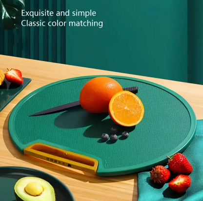 The divinext imex plastic round chopping board.