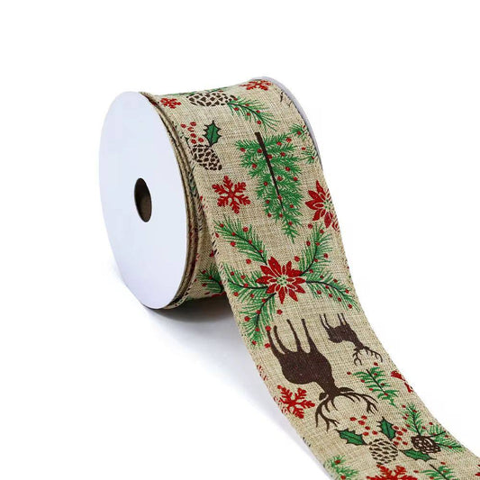 CHRISTMAS THEMED FLORAL GIFT PACKING DECORATIONS RIBBONS