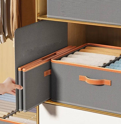 Versatile Foldable double compartment closet organizer