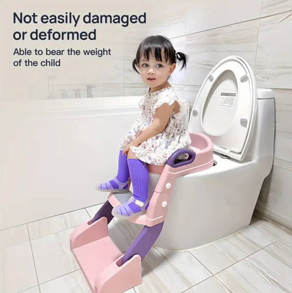 2-in-1 toilet trainer seat with a ladder and potty