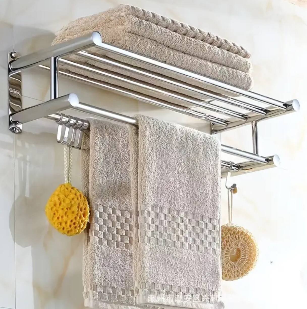 Bathroom wall mounted towel rack