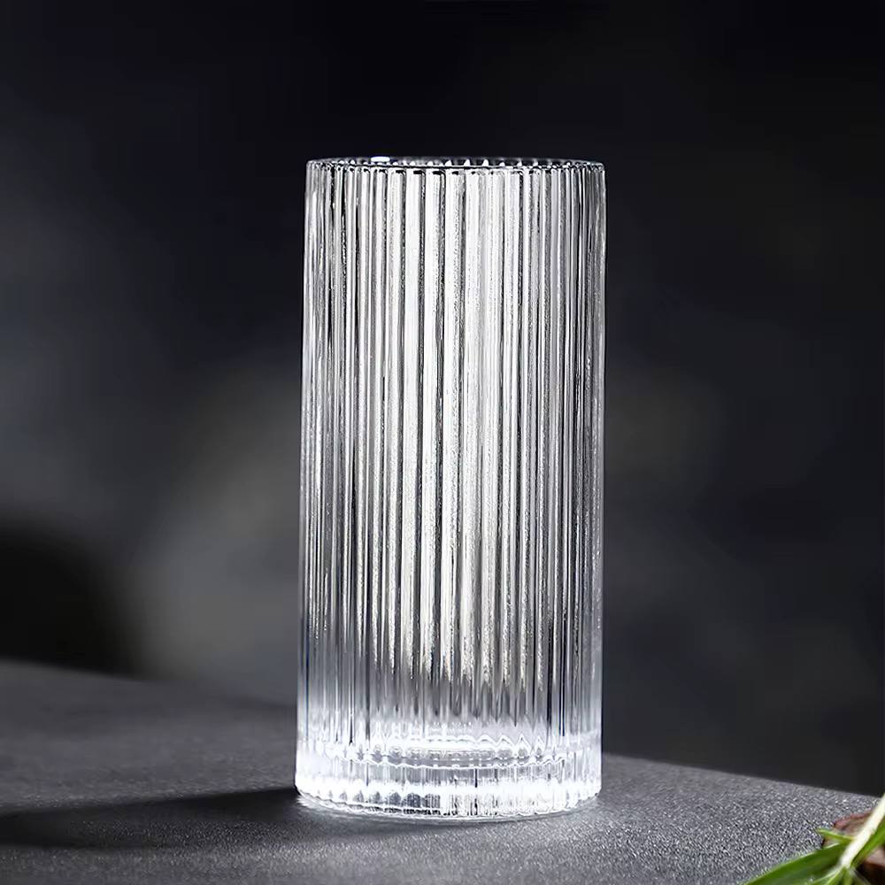 Unique Ribbed Aesthetic Highball Glass 6pc