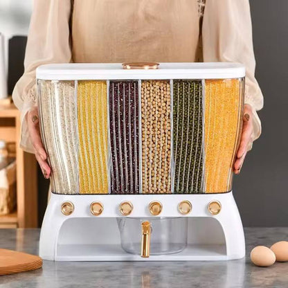 Acrylic Partitioned Rice/Cereal Dispenser