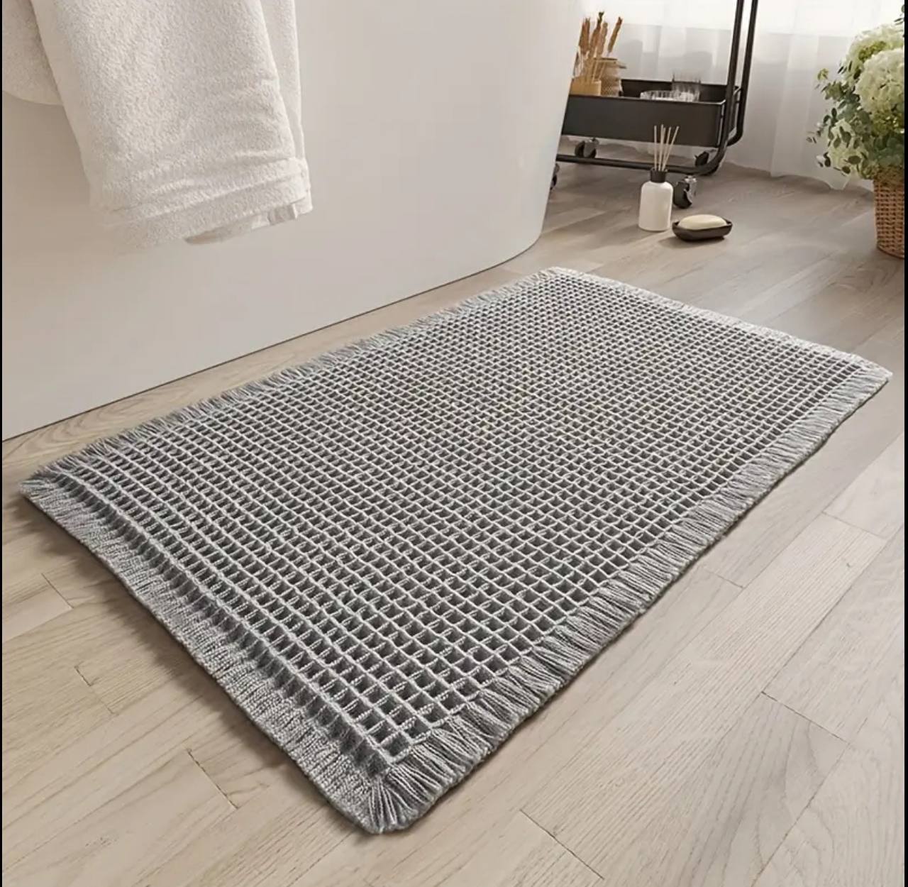 Minimalist Waffle Bathroom Door Mat