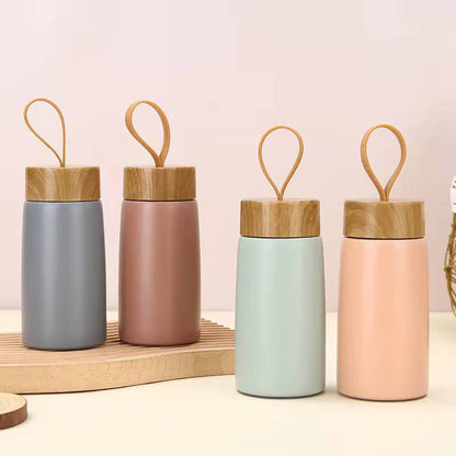 Flask Strap With Bamboo Lid