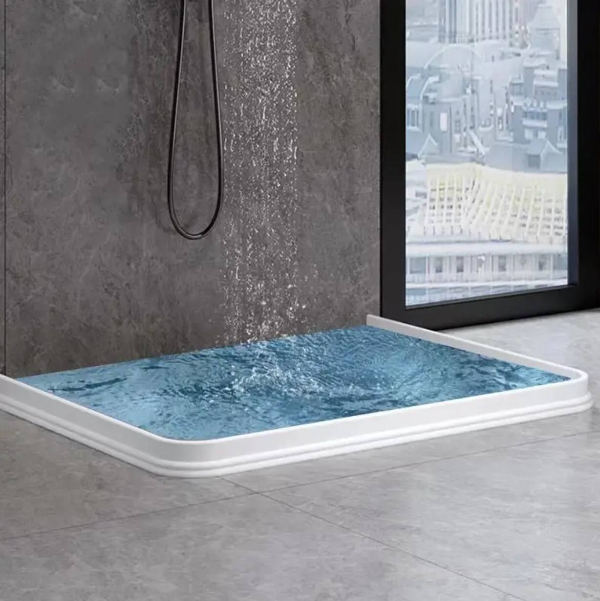 Silicone Shower Barrier Bathroom Water Stopper