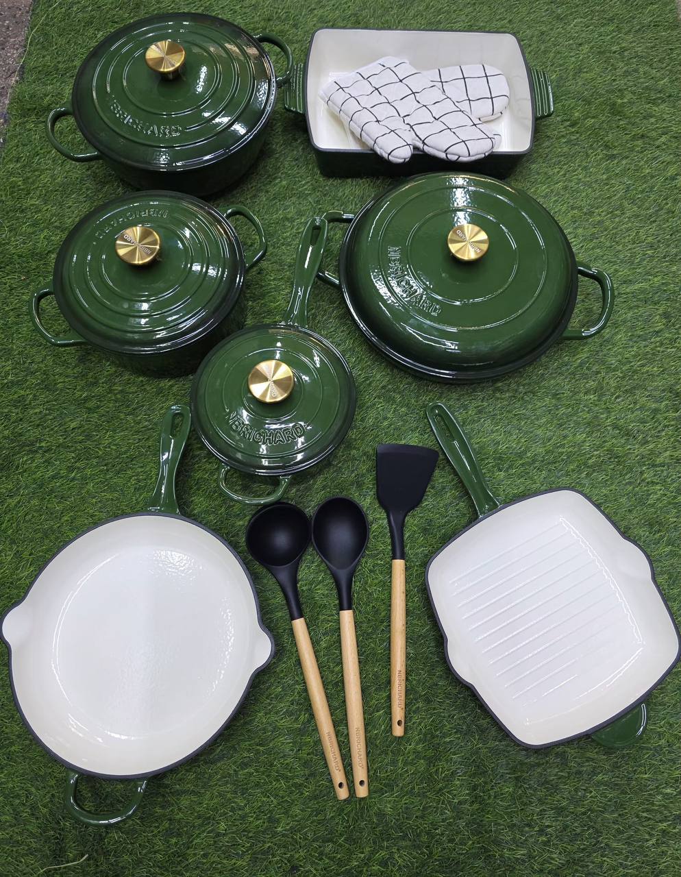 12 pcs Enamel Cast iron cooking pots