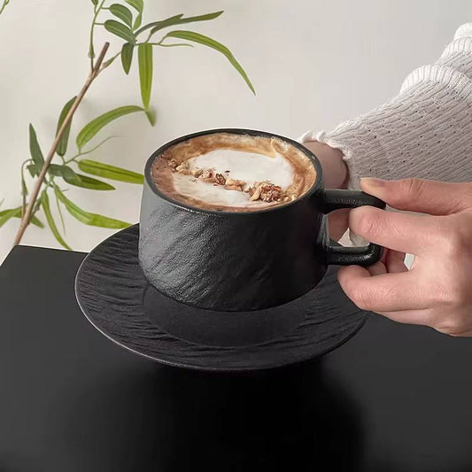 6pc set Black cup and saucer