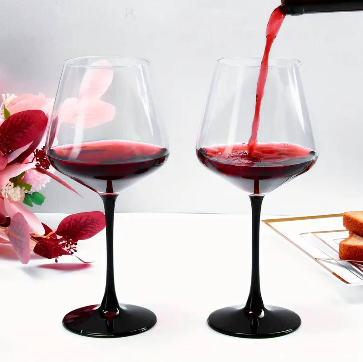 Elegant Burgundy Crystal Wine glass