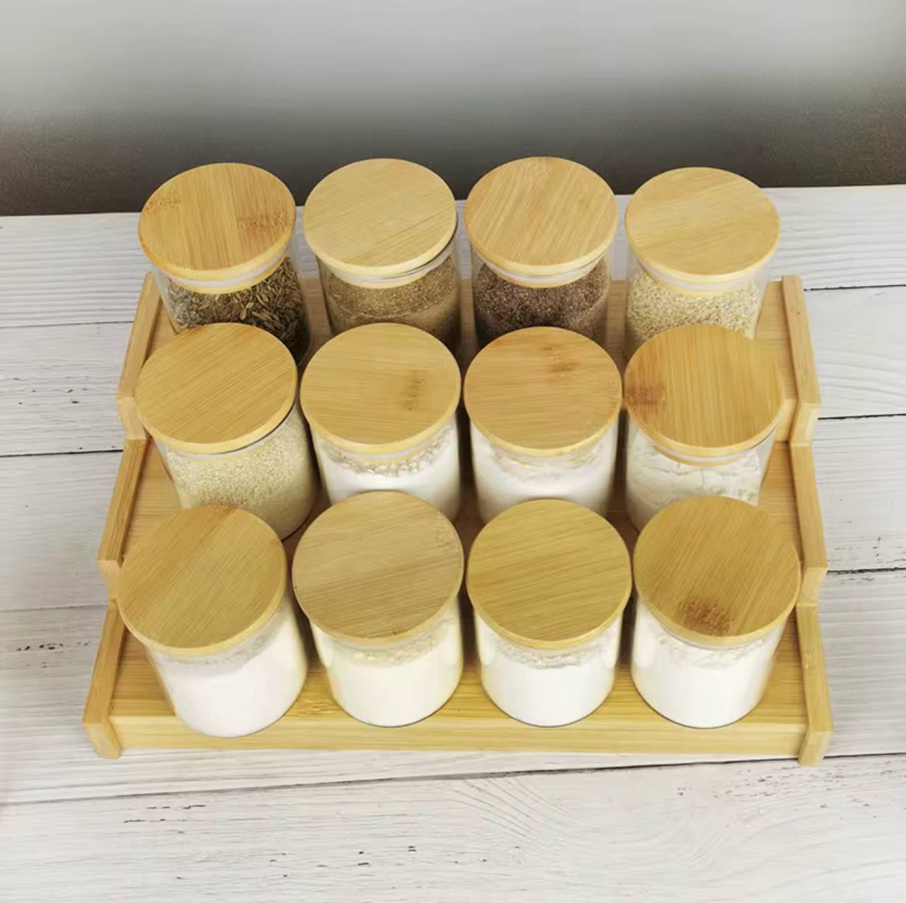 12pcs spice seasoning jars with rack
