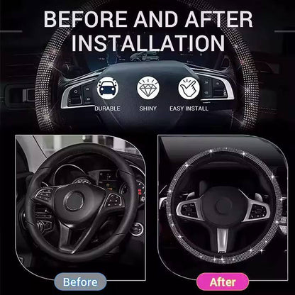 Fancy super stretching sparkling steering wheel cover.