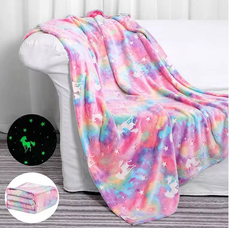 Magic glow in the dark fleece blanket