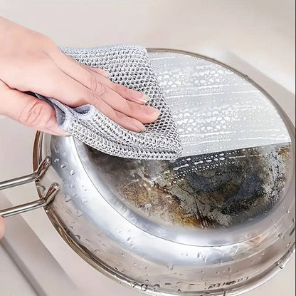 Multi-purpose magic wire dish cleaning cloth.