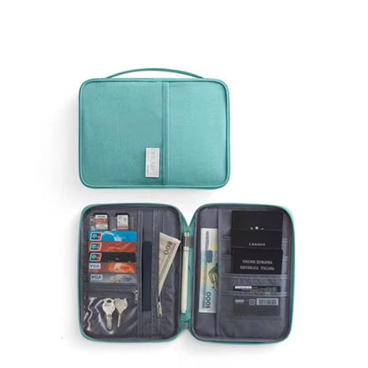Multifunctional family size travel passport and document organizer