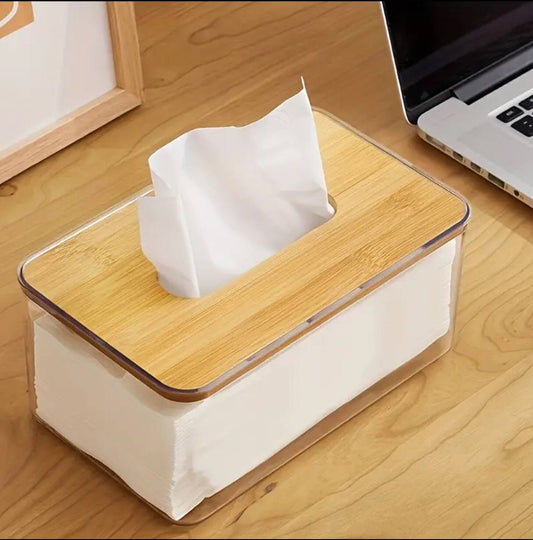 lNordic minimalist tissue box /Serviette holder with bamboo lid
