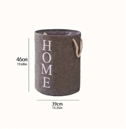 Round Cotton Linen Laundry Basket