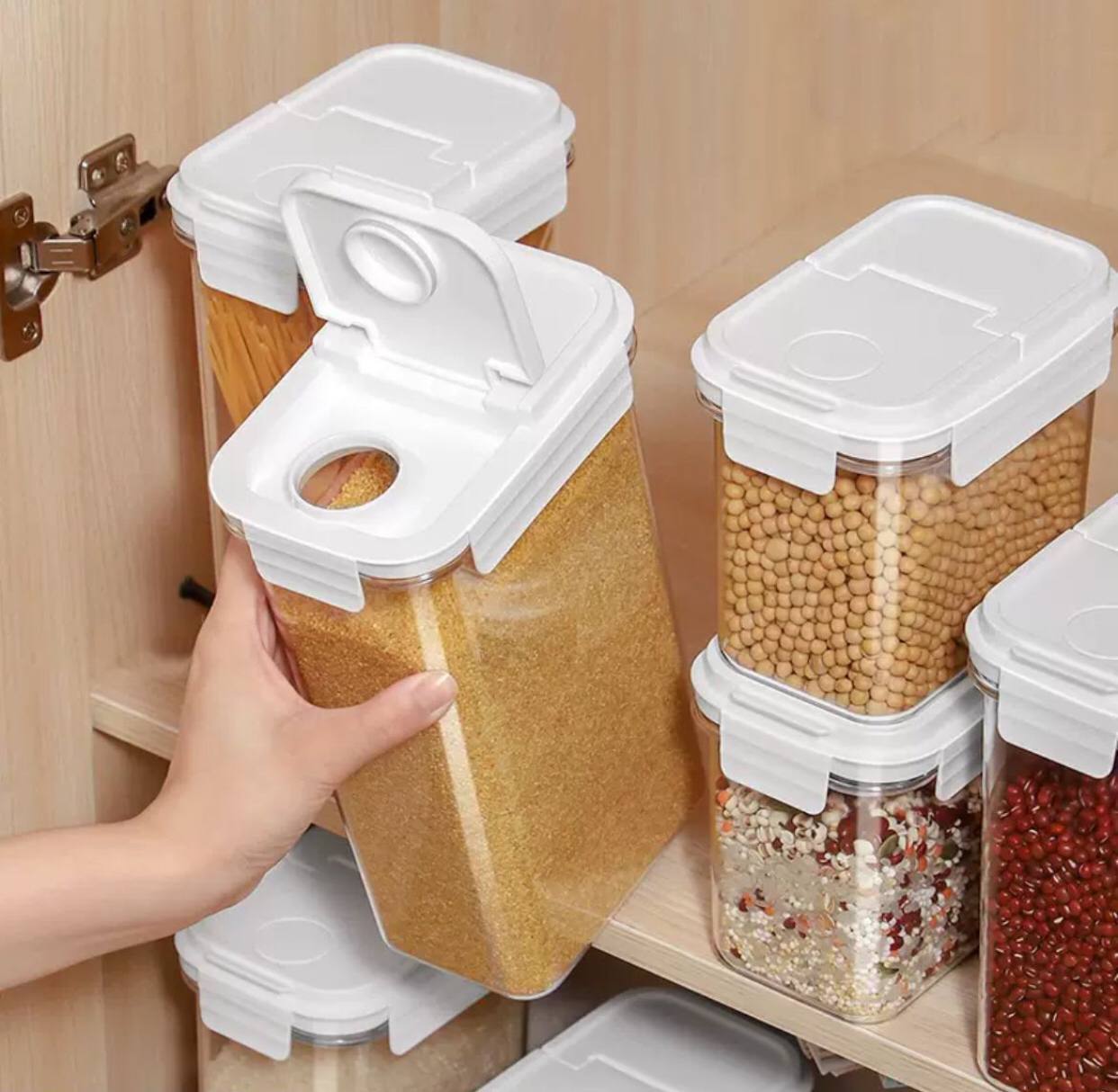 BPA-free, food-grade acrylic cereal jar