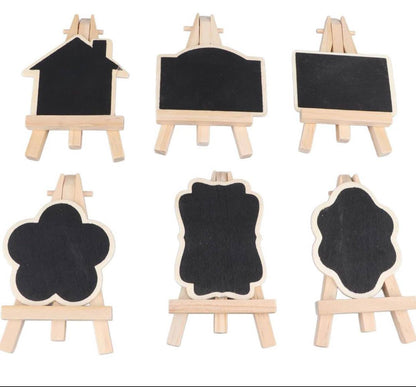 6 pcs Creative multiple purposes Wood Mini Chalkboard Signs