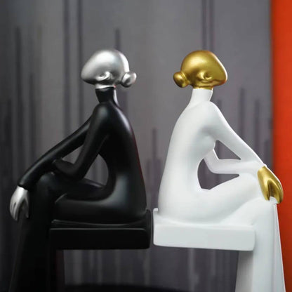 Art Resin women sitting sculpture for Home and office decoration