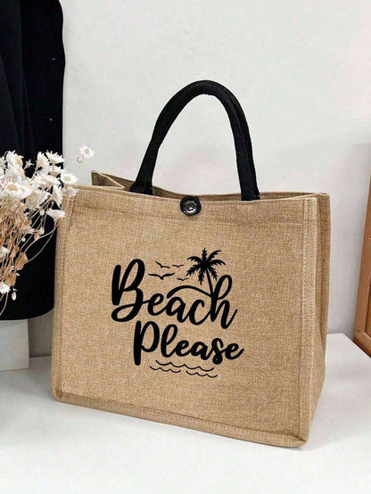 Beach Print Tote Bag