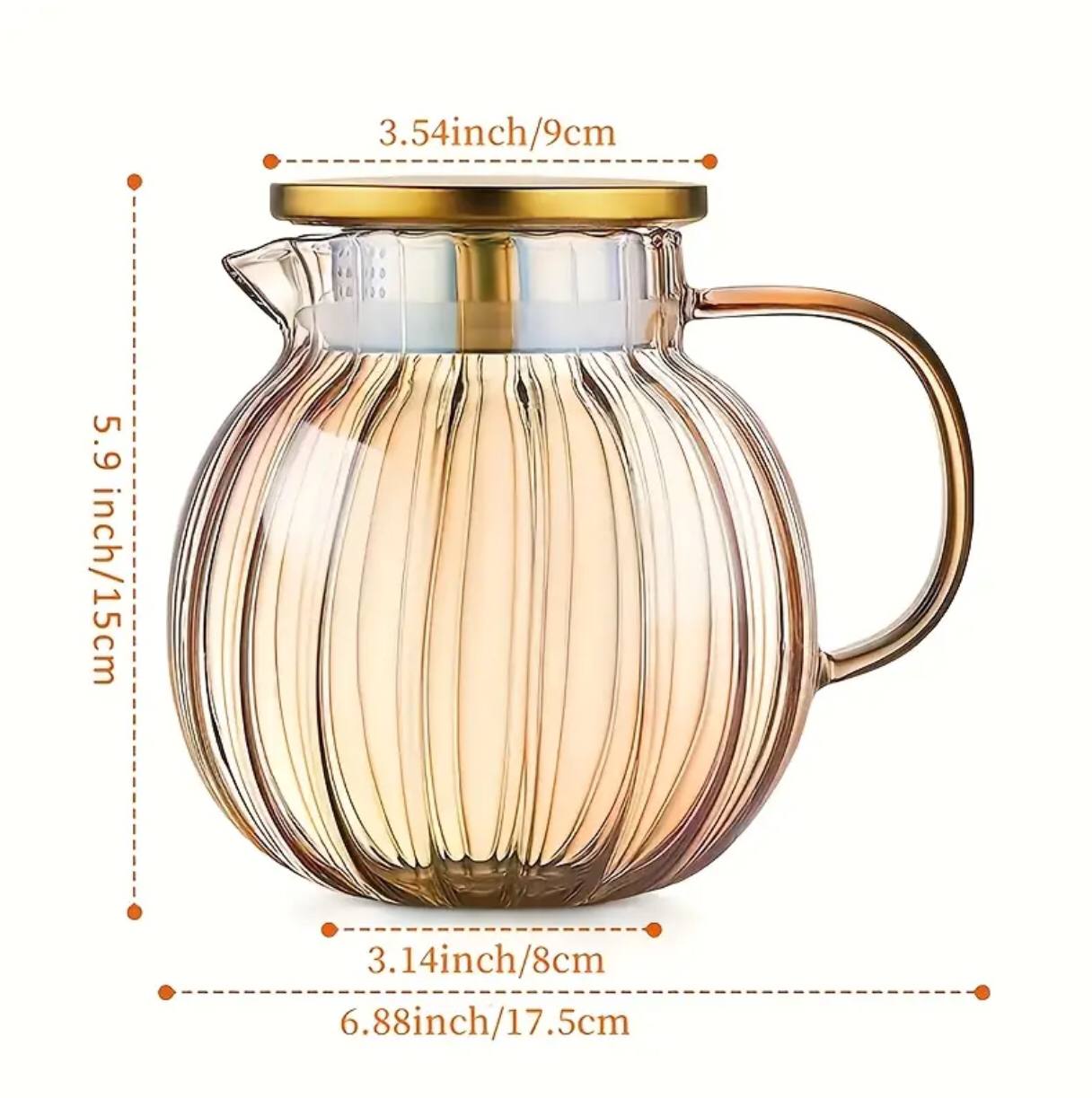 Stripped Pumpkin shape borosilicate cups