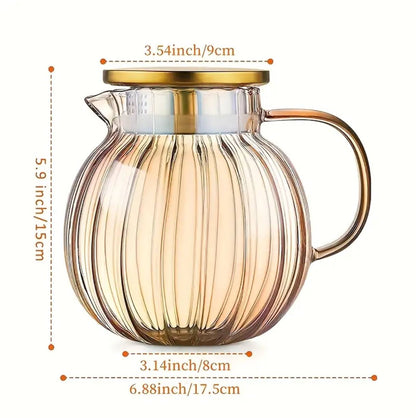 Stripped Pumpkin shape borosilicate cups