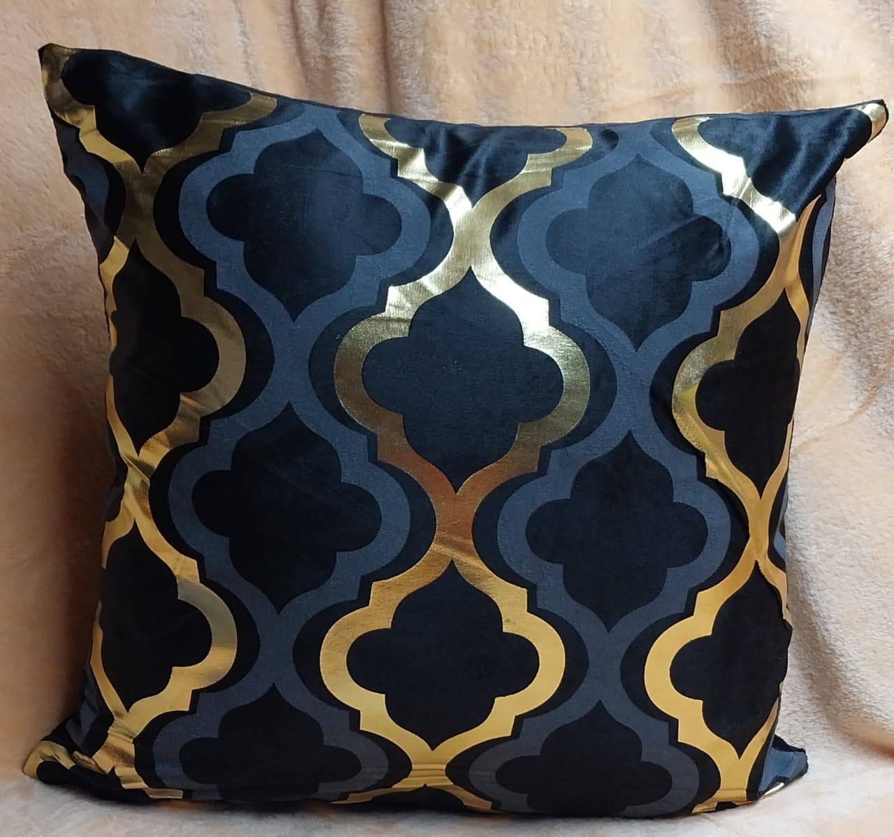 Gold printed cushion covers