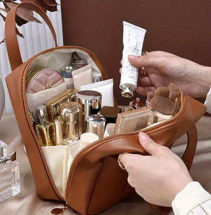 Pu leather multi_function cosmetics bag