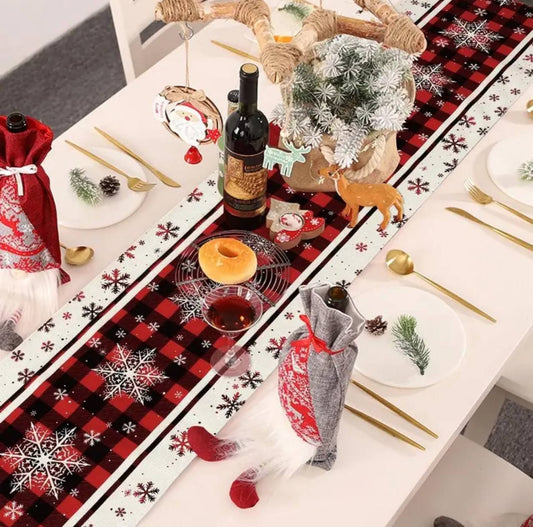 Christmas Table Runner Snowman Gnome Table Cloths Linen Table Runners
