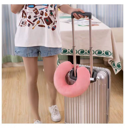 U-shaped neck pillow.