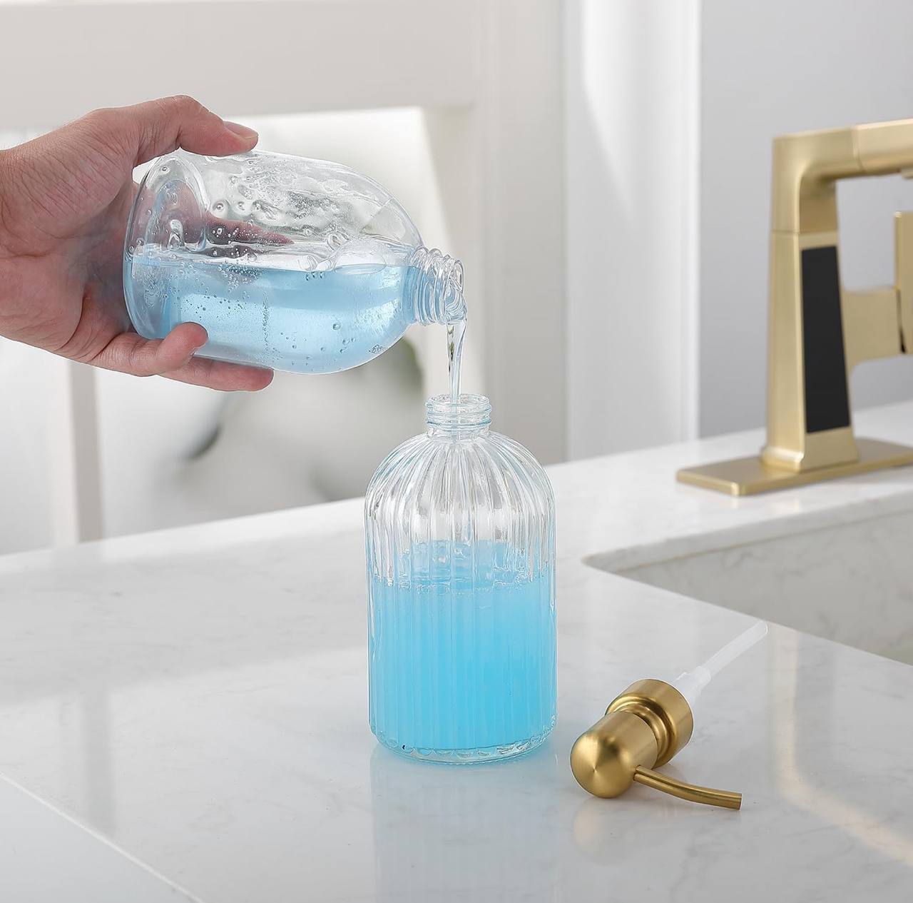 Golden Stainless Steel 400ml  Shampoo Soap Dispenser