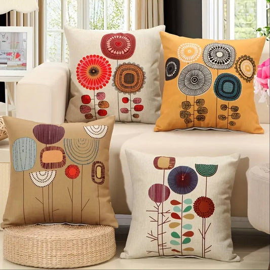 Retro Fashion Cotton Linen Blend Throw pillow Covers,