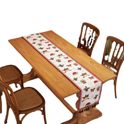 AMERICAN YARN-DYED JACQUARD CHRISTMAS TABLE RUNNER AND TABLE MATS