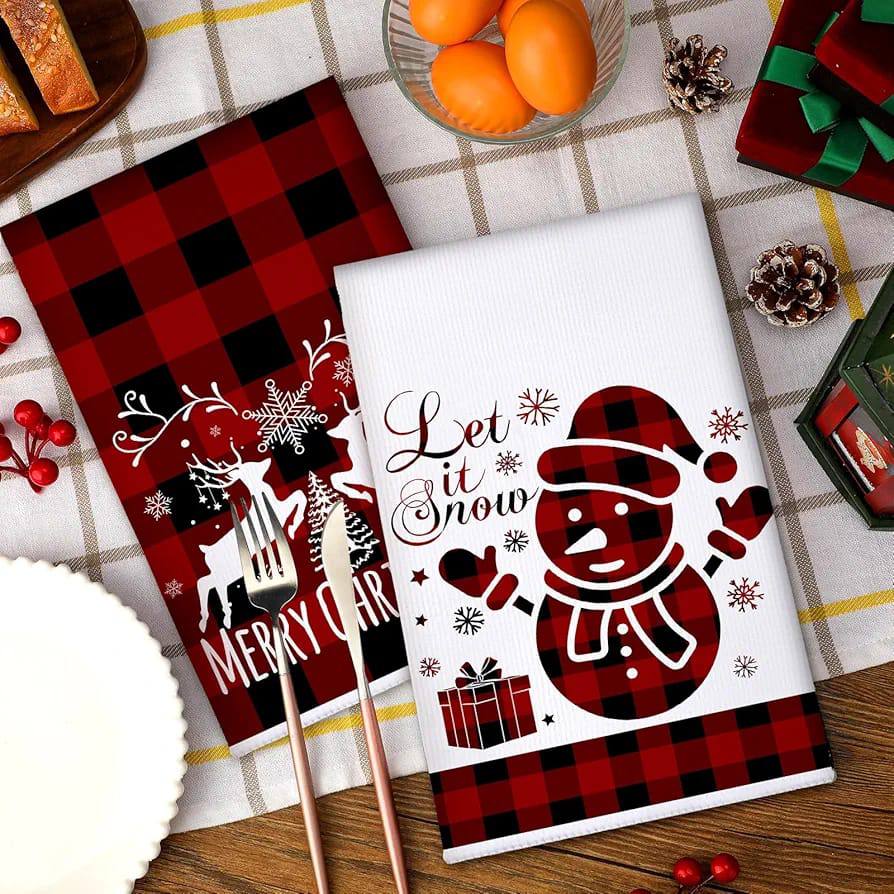 Christmas themed kitchen towels 3pc