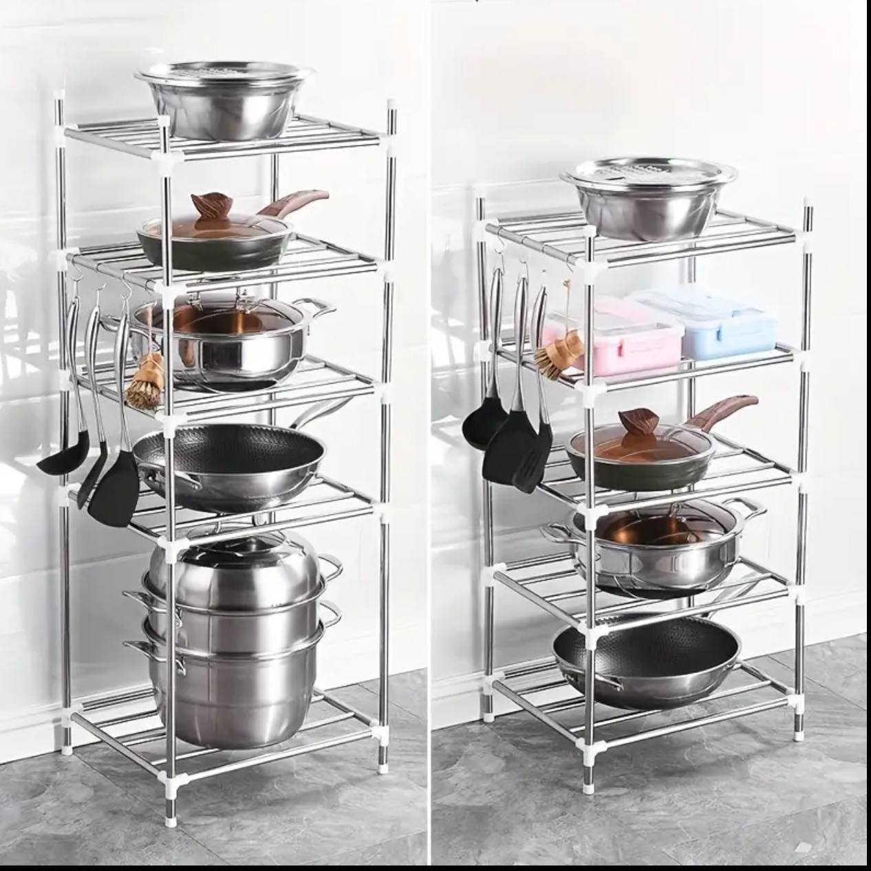 6 Layer adjustable stainless steel pot holder