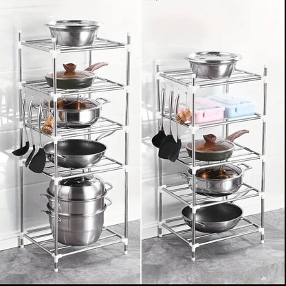 6 Layer adjustable stainless steel pot holder