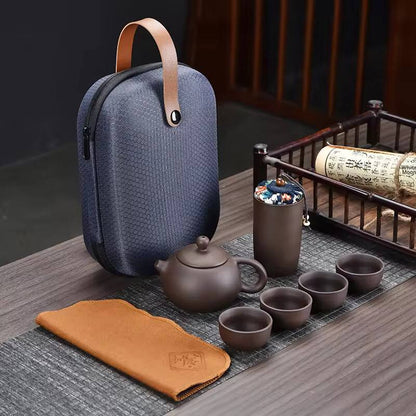 Travel ceramic Kung Fu Teapot Set