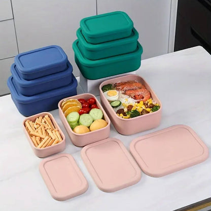 Leak proof & Food grade Silicone Lunch box set