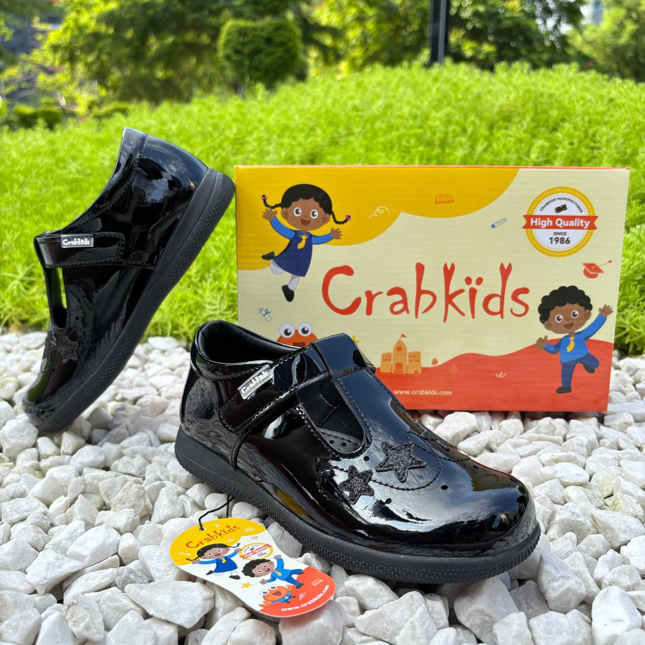 Crab Kids school shoes 
designed for everyday comfort and long-lasting durability.