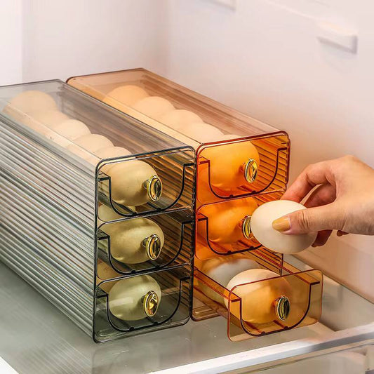 Space saving egg tray.