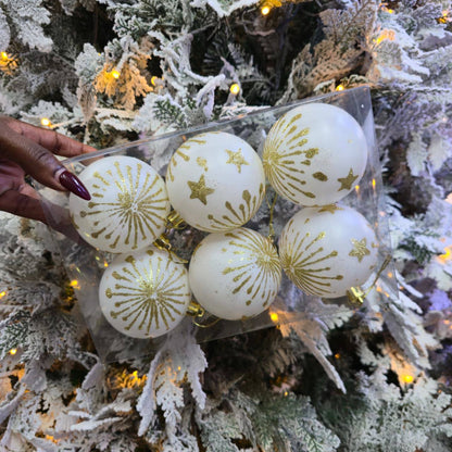 White Beaded 3pc Set Christmas Ball
