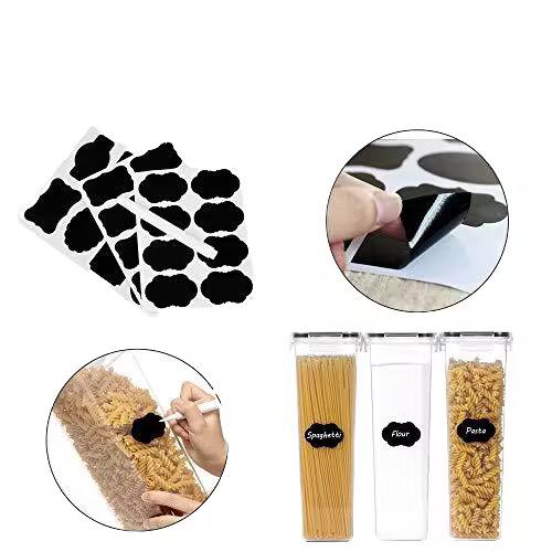 4pcs food storage containers with
Pantry stickers