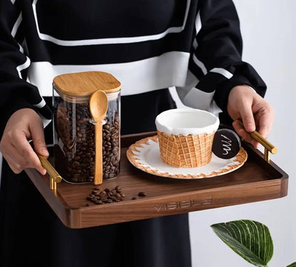 Glass  jar with Bamboo lid & spoon