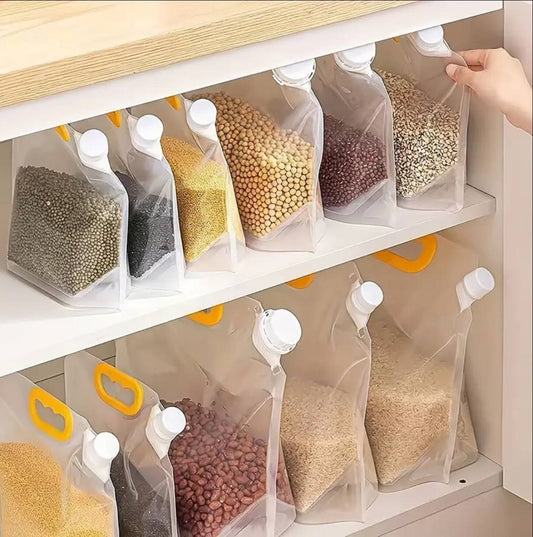 Transparent Sealed Packaging Bag Grains Moisture-proof Portable Storage Bag Kitchen Food